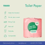 TISOO Premium Bamboo Toilet Tissue Paper 250s'3ply (6 Rolls) Tisu Gulung Bambu / Natural & Flushable